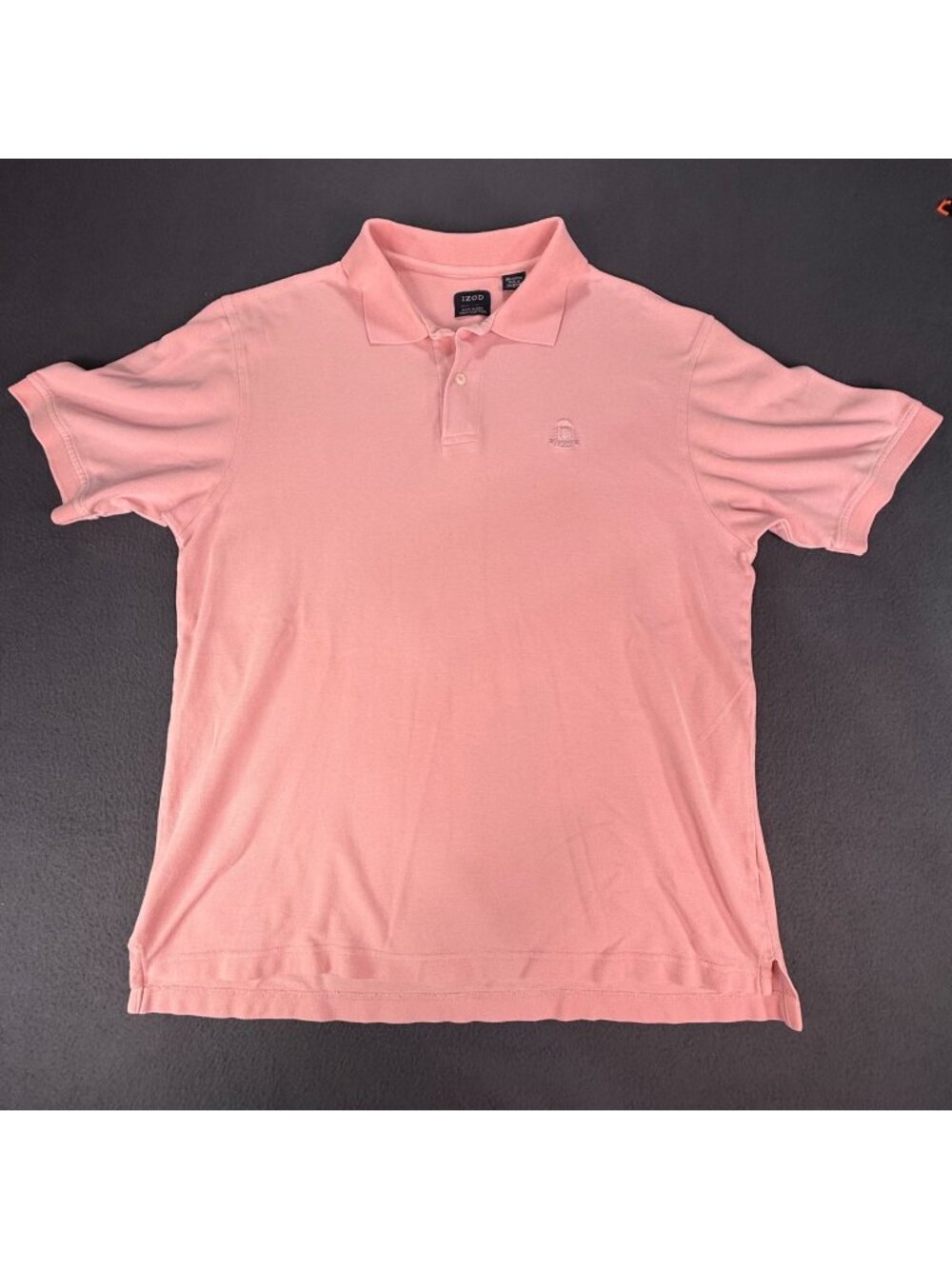 Izod 90's style Silk Wash 100% Cotton Gol/Casual Pink Polo Mens Sz Large EUC